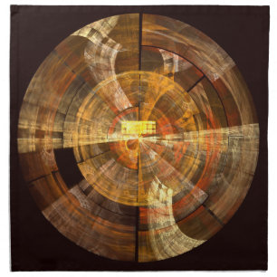 Integrity Radial Abstract Art in Warm Gold Tones Napkin