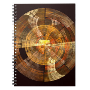 Integrity Radial Abstract Art in Warm Gold Tones Notebook