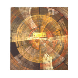 Integrity Radial Abstract Art in Warm Gold Tones Notepad