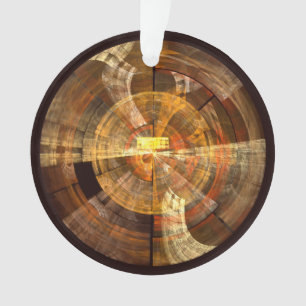 Integrity Radial Abstract Art in Warm Gold Tones Ornament