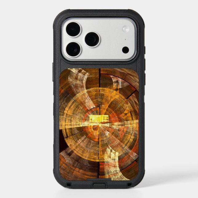 Integrity Radial Abstract Art in Warm Gold Tones Otterbox iPhone Case (Back)