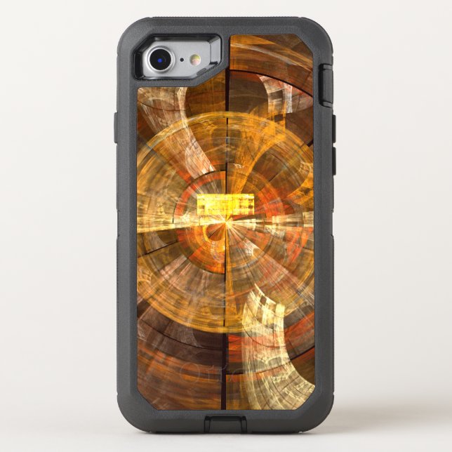 Integrity Radial Abstract Art in Warm Gold Tones Otterbox iPhone Case (Back)