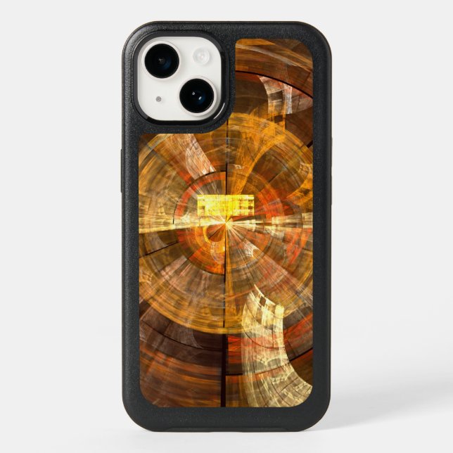 Integrity Radial Abstract Art in Warm Gold Tones Otterbox iPhone Case (Back)
