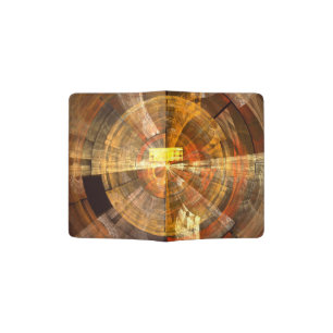 Integrity Radial Abstract Art in Warm Gold Tones Passport Holder