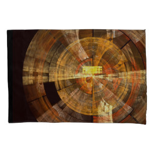 Integrity Radial Abstract Art in Warm Gold Tones Pillow Case