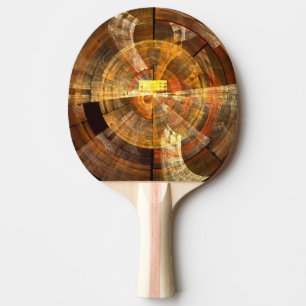 Integrity Radial Abstract Art in Warm Gold Tones Ping-Pong Paddle