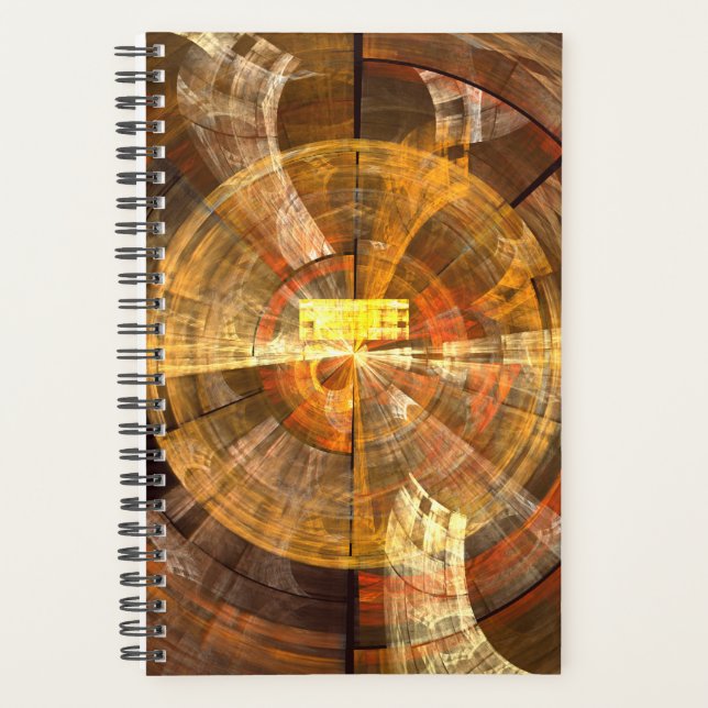 Integrity Radial Abstract Art in Warm Gold Tones Planner (Front)
