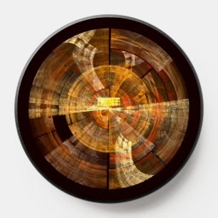 Integrity Radial Abstract Art in Warm Gold Tones PopSocket