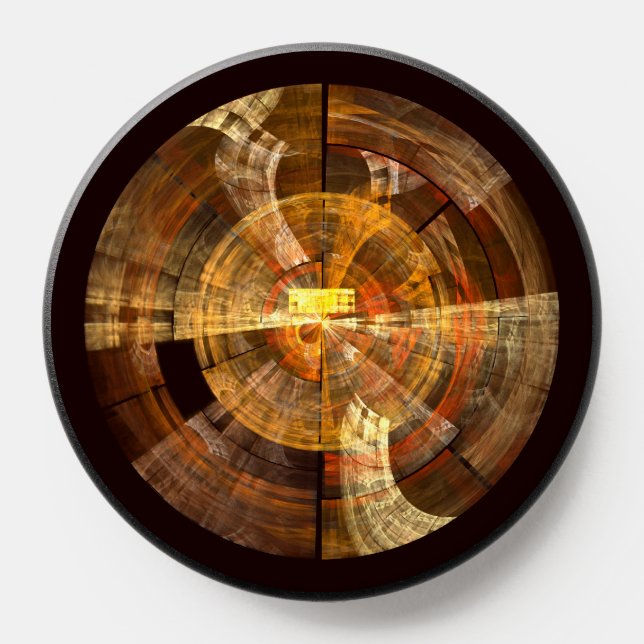Integrity Radial Abstract Art in Warm Gold Tones PopSocket (Popsocket)