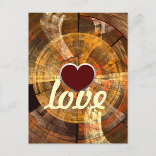 Integrity Radial Abstract Art in Warm Gold Tones Postcard