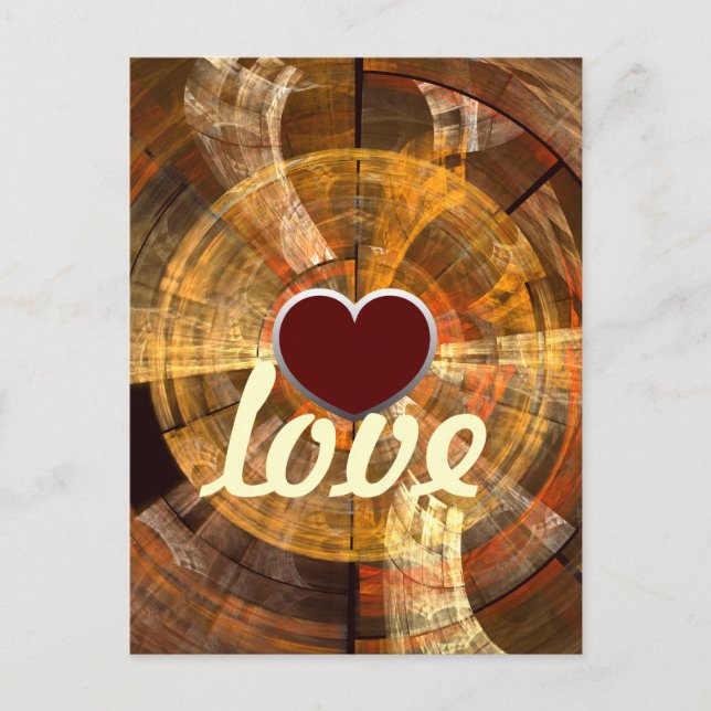 Integrity Radial Abstract Art in Warm Gold Tones Postcard (Front)