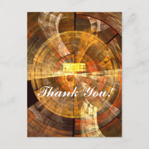 Integrity Radial Abstract Art in Warm Gold Tones Postcard