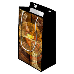 Integrity Radial Abstract Art in Warm Gold Tones Small Gift Bag