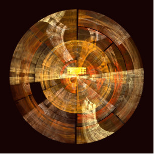 Integrity Radial Abstract Art in Warm Gold Tones Statuette