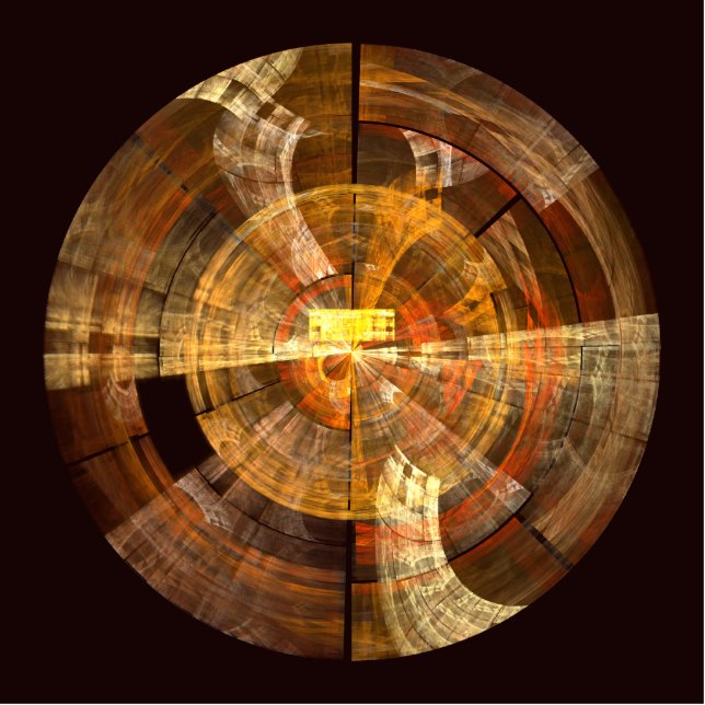 Integrity Radial Abstract Art in Warm Gold Tones Statuette (Front)