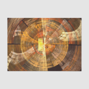 Integrity Radial Abstract Art in Warm Gold Tones Tissue Paper