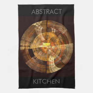 Integrity Radial Abstract Art in Warm Gold Tones Towel