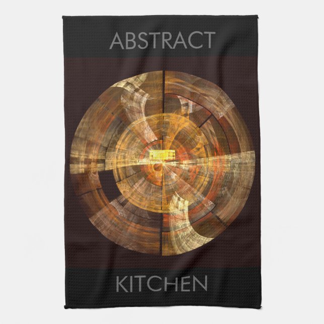 Integrity Radial Abstract Art in Warm Gold Tones Towel (Vertical)