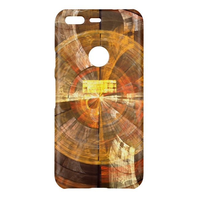 Integrity Radial Abstract Art in Warm Gold Tones Uncommon Google Pixel Case (Back)