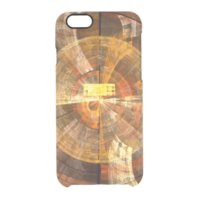 Integrity Radial Abstract Art in Warm Gold Tones Uncommon iPhone Case (Back)