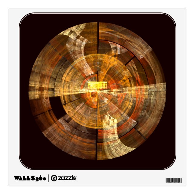 Integrity Radial Abstract Art in Warm Gold Tones Wall Decal (Front)