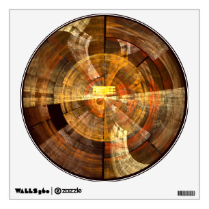 Integrity Radial Abstract Art in Warm Gold Tones Wall Decal