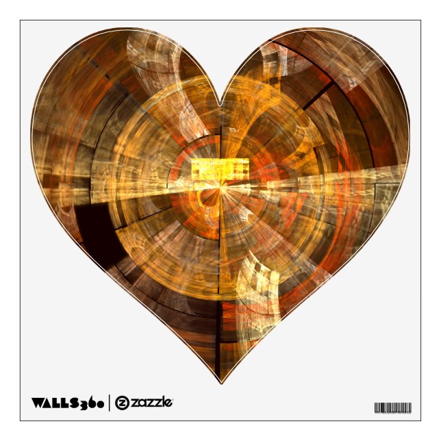 Integrity Radial Abstract Art in Warm Gold Tones Wall Sticker (Front)