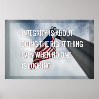 Integrity . USA Flag Poster