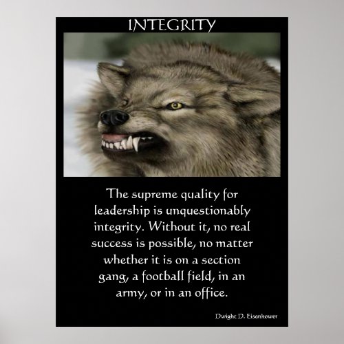 INTEGRITY wolf with his teeth out Poster