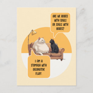Intellectual Humor Cat Philosophy Funny Quote Postcard