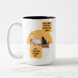 Intellectual Humor Cat Philosophy Funny Quote Two-Tone Coffee Mug
