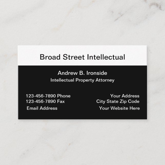 Intellectual Property Attorney Business Card (Front)