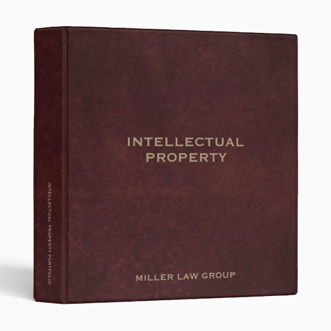 Intellectual Property Binder Oxblood Leather Print (Front/Spine)