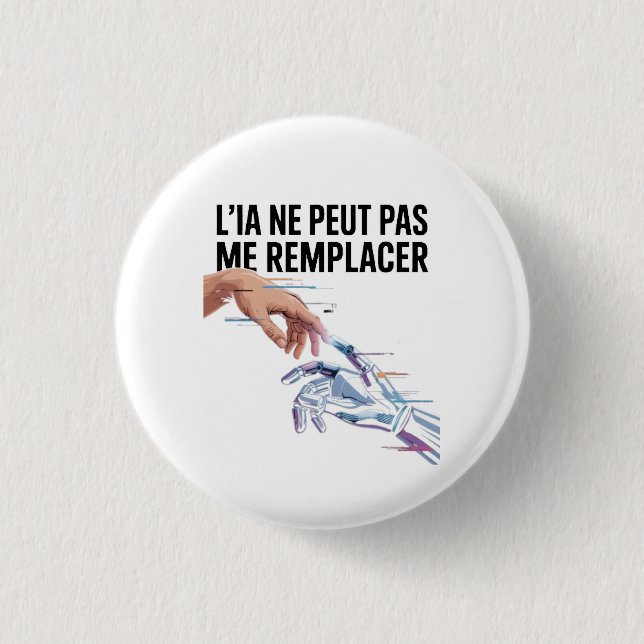 Intelligence artificielle et humains button (Front)
