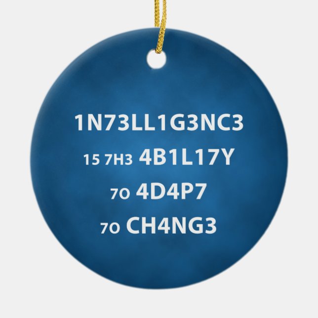 Intelligence Quote Circle Ornament (Front)