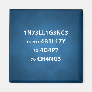 Intelligence Quote Square Magnet