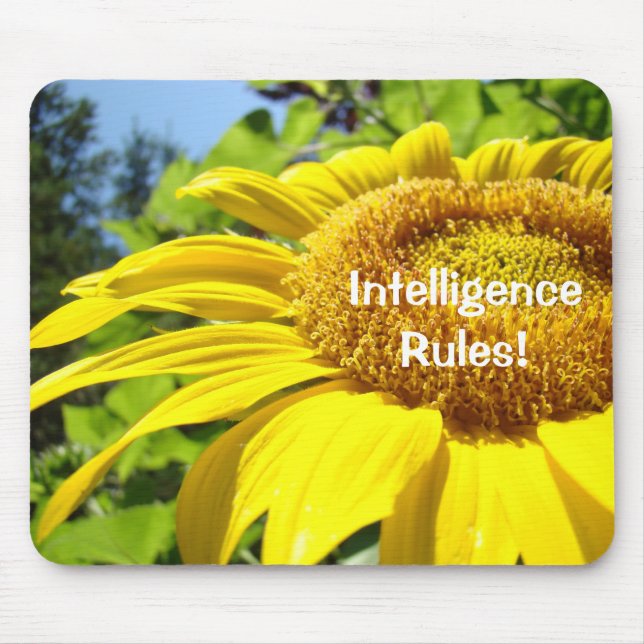 Intelligence Rules! mouse pad Sunflower Garden (Front)