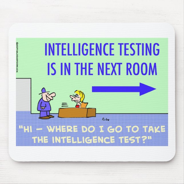intelligence testing next room mouse pad (Front)
