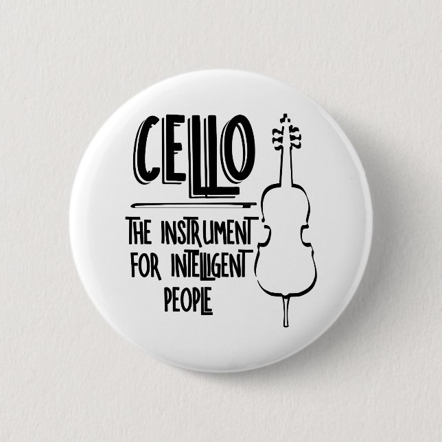Intelligent Cellist Line Drawing Button (Front)