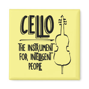 Intelligent Cellist Line Drawing Magnet