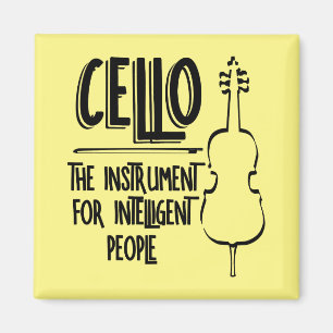 Intelligent Cellist Line Drawing Magnet