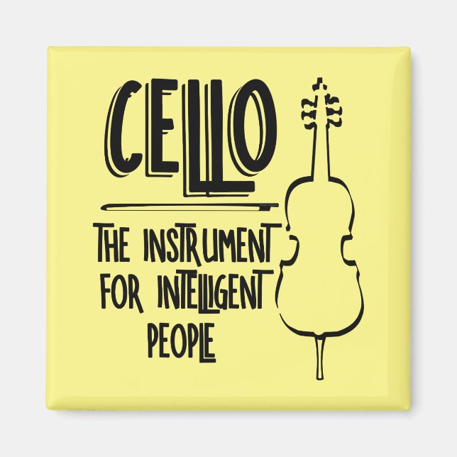 Intelligent Cellist Line Drawing Magnet (Front)