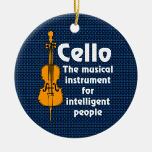 Intelligent Cello Ceramic Ornament