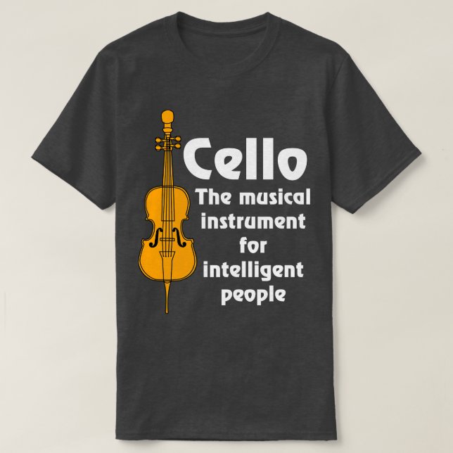 Intelligent Cello White Text T-Shirt (Design Front)