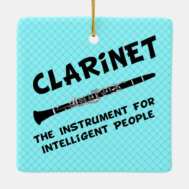 Intelligent Clarinet Ceramic Ornament (Back)