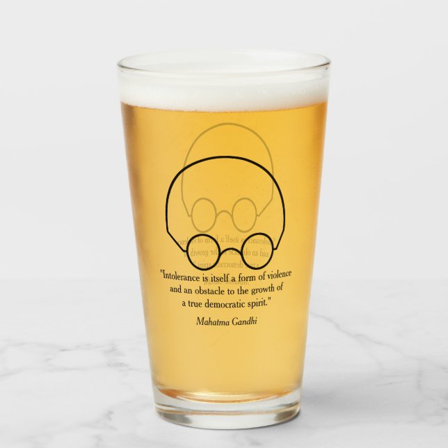 Intelligent Drinking - Gandhi Quote 1 Glass (Front Filled)