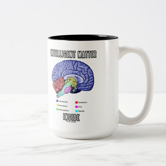 Intelligent Matter Inside Anatomical Brain Humor Two-Tone Coffee Mug (Right)