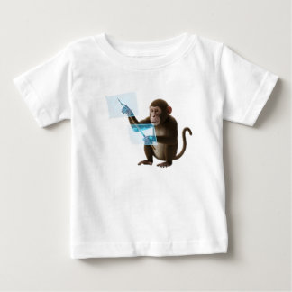 Intelligent Monkey Using Futuristic Holographic Wo Baby T-Shirt