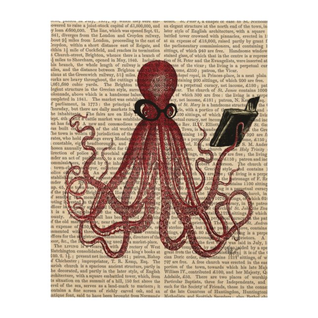Intelligent Octopus Wood Wall Decor (Front)