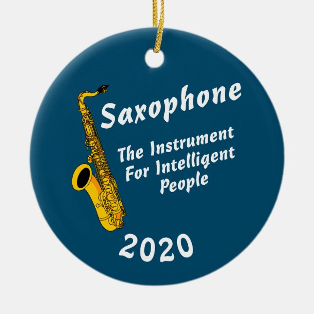 Intelligent Saxophone Ceramic Ornament (Front)